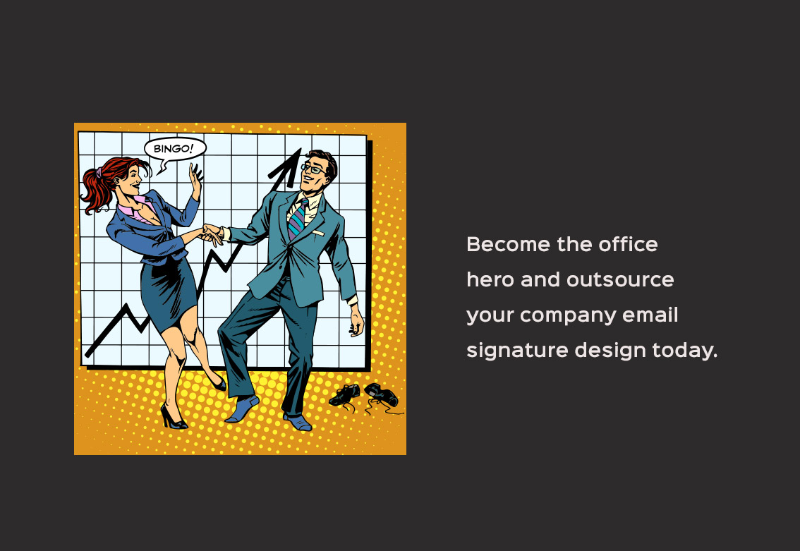 four stages company email signature design hero