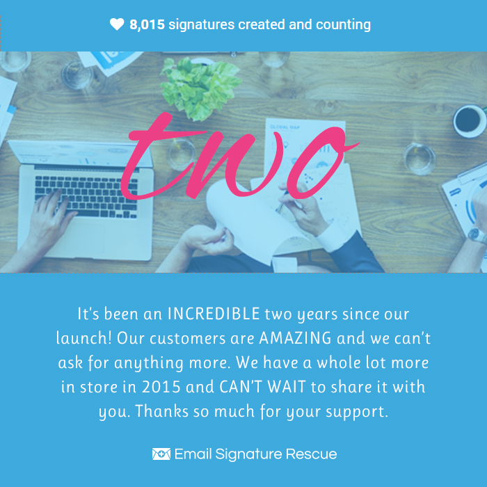 email signature rescue turns two anniversary