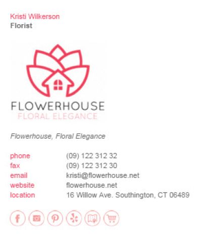 Email Signatures for Florists - Div Party Template