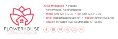 Email Signatures for Florists - Horizontal