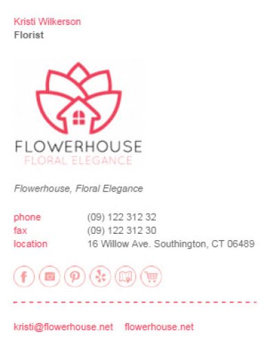 Email Signatures for Florists - Neptune Template