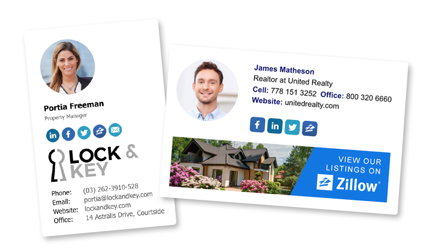 realtor HTML email signature examples