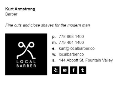 Email Signature for Barbers - Biz Edge Template