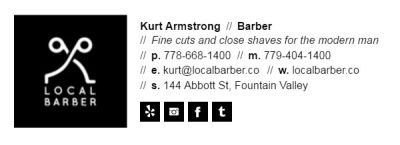 Email Signature for Barbers - Horizontal Template