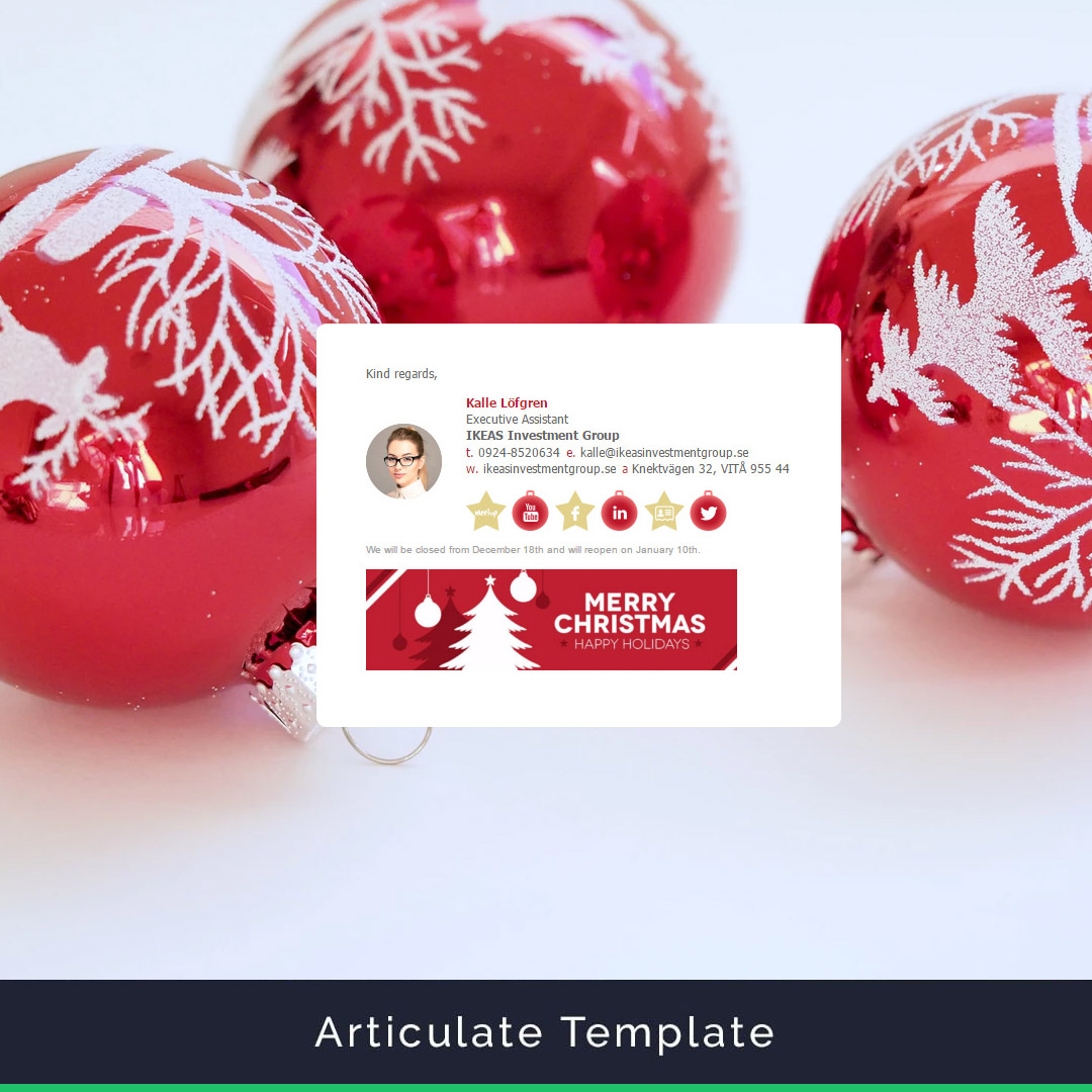 holiday email signature template