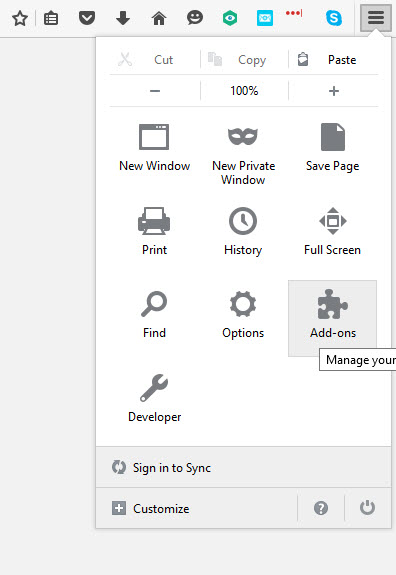 select add-ons from toolbar