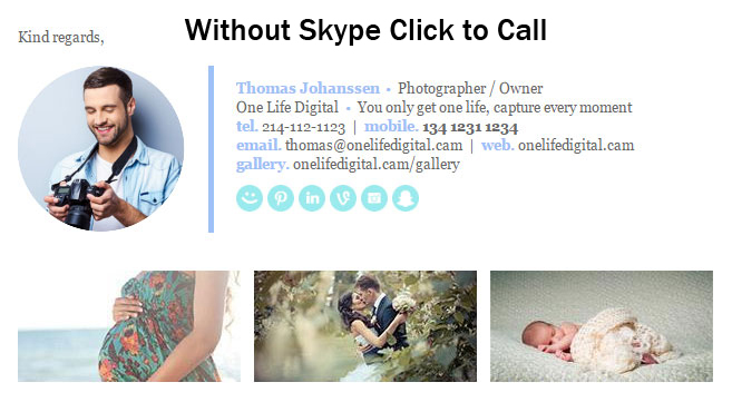 email signature without skype click to call installed