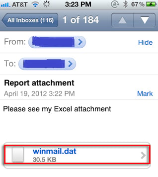 winmail.dat attachment on iphone