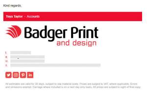 example badgerprint