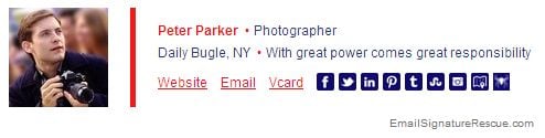Peter Parker's (Spiderman) Funny Email Signature