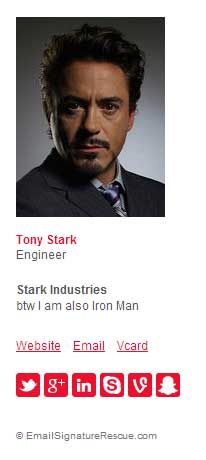 Tony Stark's (Iron Man) Funny Email Signature