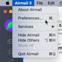 Open Airmail preferences