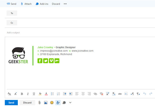 paste your email signature and hit save