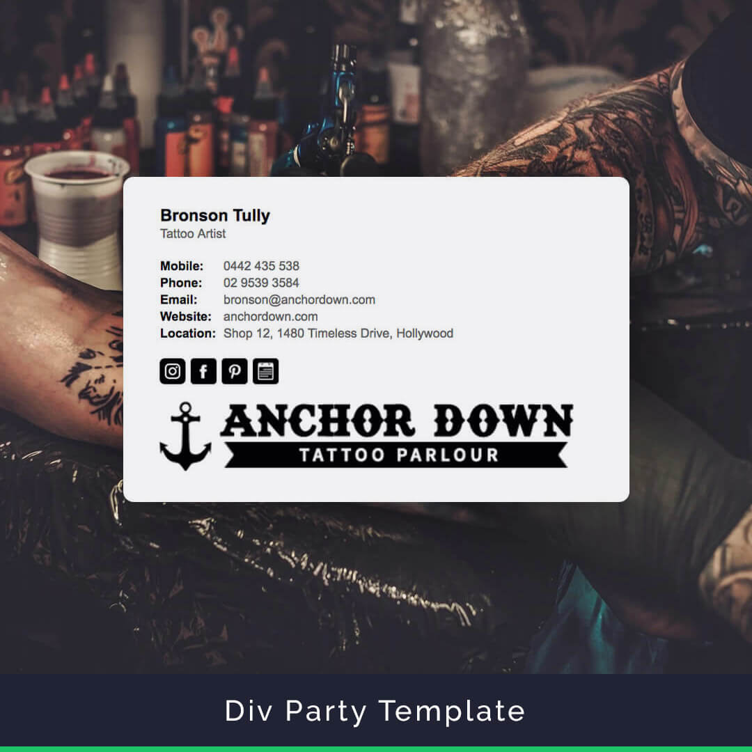 Div Party Email Signature Template