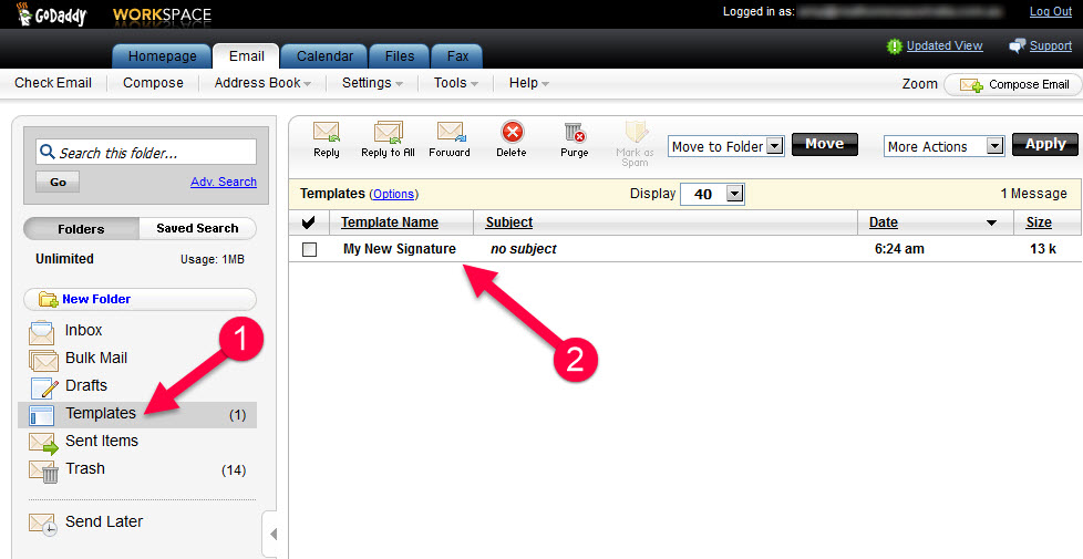 Compose a new email from your installed signature
