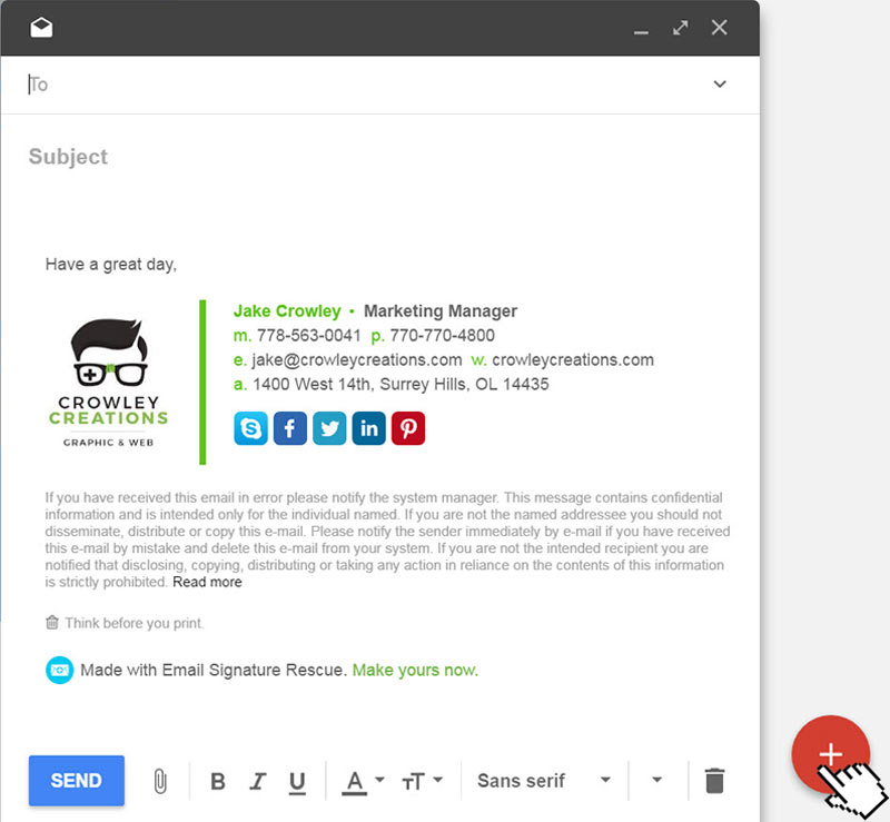 login to your google inbox account and compose a new email