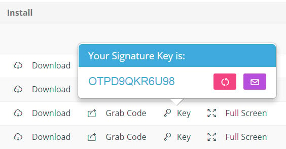 copy key from email signature rescue account