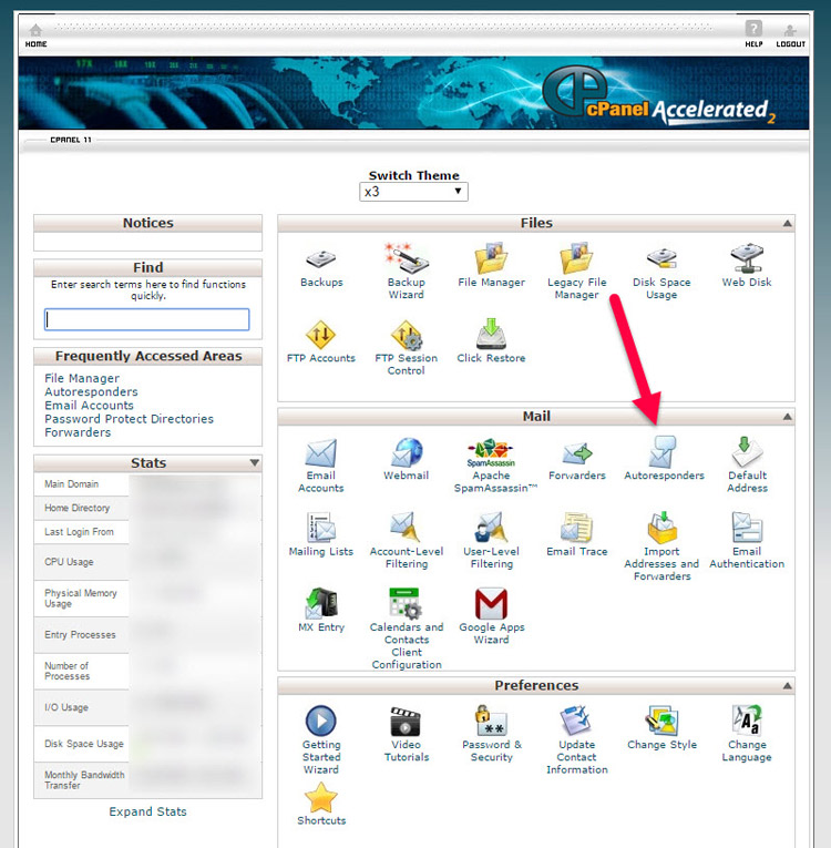 Login to your cPanel and click on Autoresponders