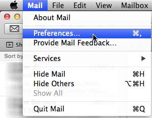Select Mail then click Preferences to create your new signature