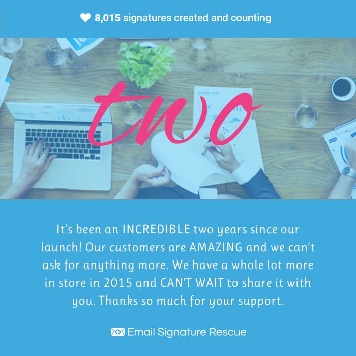 email signature rescue turns two anniversary