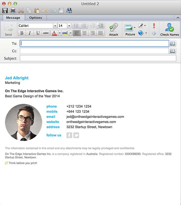 Outlook Email Signature Template / 50+ Best Professional HTML & Outlook ...