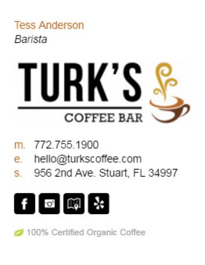 Email Signatures for Baristas - Div Party Template