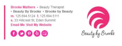 Small Business Email Signature for Beauty Therapists