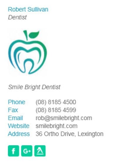 Email Signatures for Dentists - Div Party Template