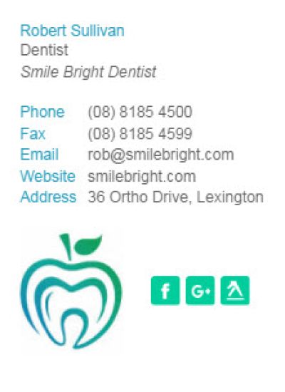 Email Signatures for Small Business - Dentist Template