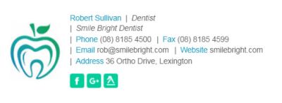 Email Signatures for Dentists - Horizontal Template