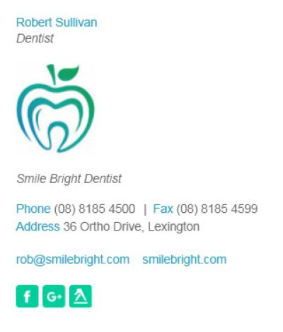 Email Signatures for Dentists - The Business 2 Template