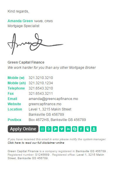 Small Business Email Signature for Mortgage Brokers