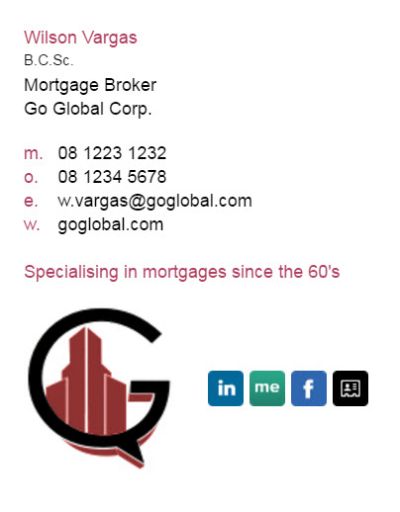 Email signatures for Mortgage Brokers - Corporate Template