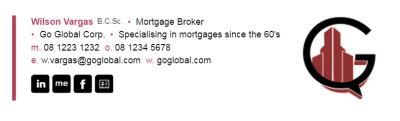 Email signatures for Mortgage Brokers - Horizontal Bar Template