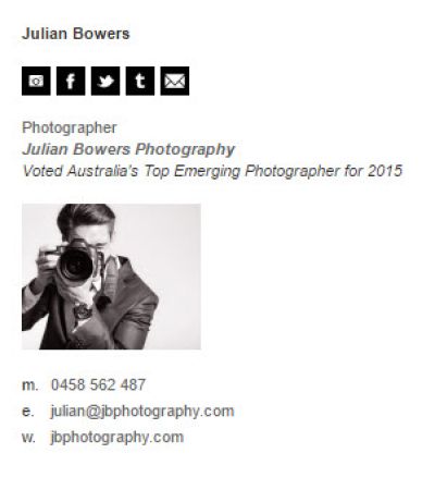 Small Business Email Signature for Photographer
