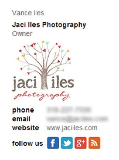 Small Business Email Signature for Photographers