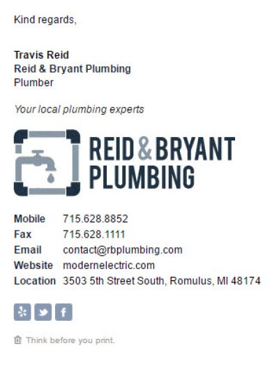Corporate Template for Plumbers