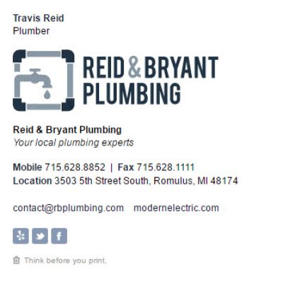 Small Business Email Signature for Plumbers
