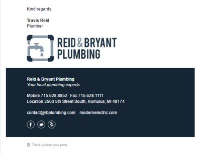 Understated Template for Plumbers