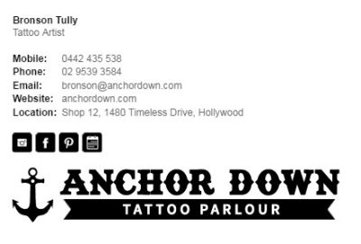Anchor Down Tattoo Parlour - Div Party Template