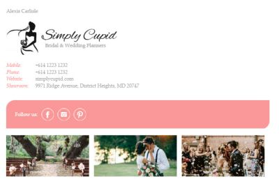 Small Business Email Signature for Wedding Planners
