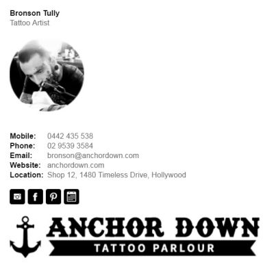 Professional Email Signatures for Tattoo Artists - Div Party Template